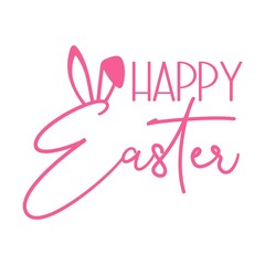Happy Easter typography clip art design on plain white transparent isolated background for card, shirt, hoodie, sweatshirt, apparel, tag, mug, icon, poster or badge