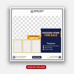 Obraz premium Real estate house square social media post template