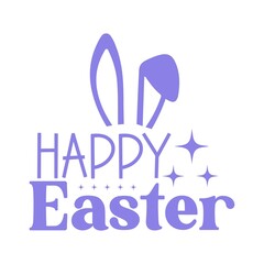 Happy Easter typography clip art design on plain white transparent isolated background for card, shirt, hoodie, sweatshirt, apparel, tag, mug, icon, poster or badge