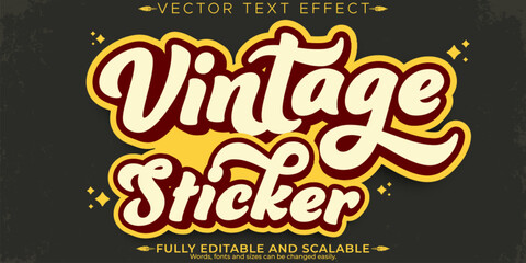 Retro vintage text effect, editable 70s and 80s text style