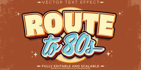 Obraz premium Retro vintage text effect, editable 70s and 80s text style
