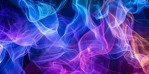 Fototapeta premium Abstract neon blue background bright coloured illustration, artistic modern futuristic print, artwork. For poster, cover, wallpaper, presentation