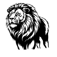 lion black and white