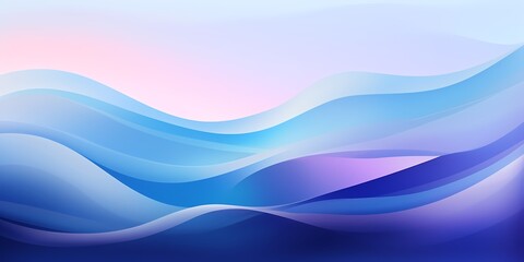 An abstract gradient waves illustration, with colors transitioning from baby blue to deep oceanic blue, offering a sense of calm and tranquility reminiscent of a serene seascape.