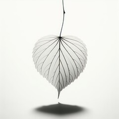 a single leaf against a pristine white background