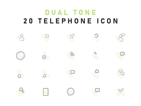 Simple Set Of 20 Telephone Vector Icons For Web Isolated On White Background