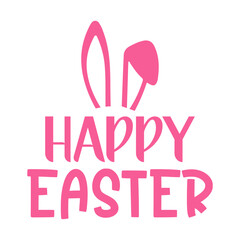 Happy Easter typography clip art design on plain white transparent isolated background for card, shirt, hoodie, sweatshirt, apparel, tag, mug, icon, poster or badge