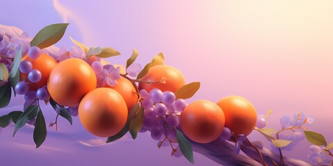 Fototapeta na wymiar A vibrant gradient marvel, shifting from sun-kissed oranges to deep lavender, providing an inspiring backdrop for graphic resources.