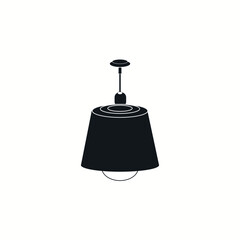 Icon of a hanging chandelier with a light bulb in the style of a flat design.Vector