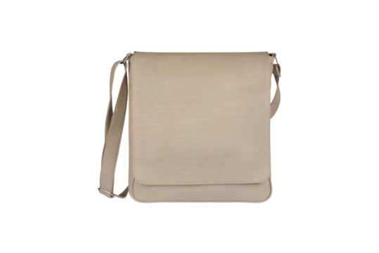 canvas shoulder bag isolated on white background	
