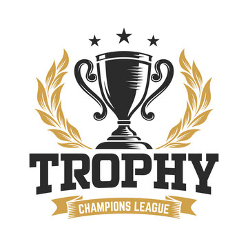 Trophy Tournament Badge Logo Design Vector Template
