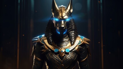 Anubis, god of ancient Egypt. The ancient Egyptian god of death and the world of the dead. Ai-generated. - 767204054
