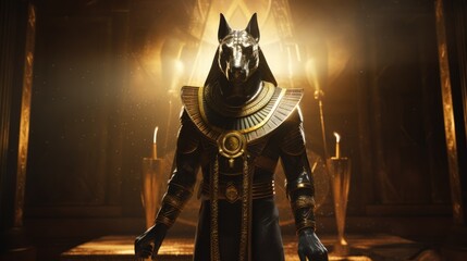 Anubis, god of ancient Egypt. The ancient Egyptian god of death and the world of the dead. Ai-generated. - 767204063