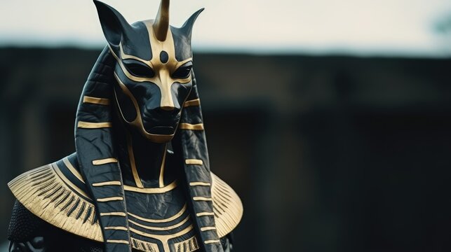 Anubis, god of ancient Egypt. The ancient Egyptian god of death and the world of the dead. Ai-generated. - Powered by Adobe