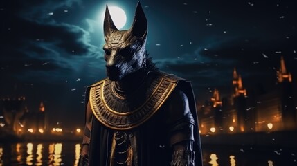 Anubis, god of ancient Egypt. The ancient Egyptian god of death and the world of the dead. Ai-generated. - 767204241