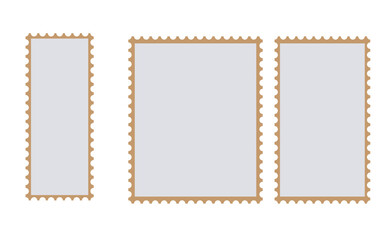 Postage stamp borders set vector