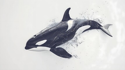 Obraz premium oceanic grace: the majestic journey of a swimming orca