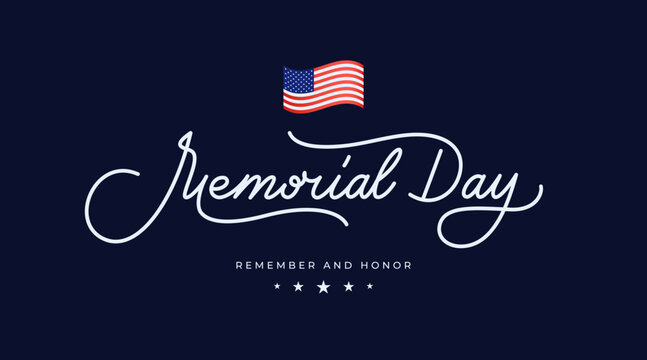 Memorial Day USA greeting Card design with original lettering.