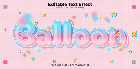Balloon editable text effect in modern trend style