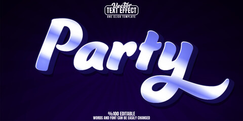 Party editable text effect, customizable party and festival 3D font style - obrazy, fototapety, plakaty