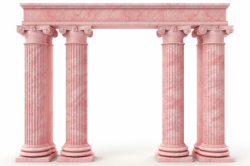 Obraz premium Pair of ancient roman columns isolated on white background for architectural design