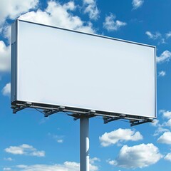Obraz premium closeup billboard, white, background have clound , illustration