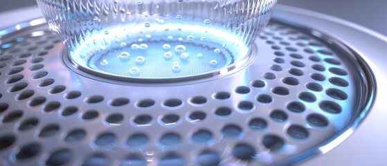 Closeup on air purifier technology showcasing the bubble shield effect against microscopic allergens , 3D illustration