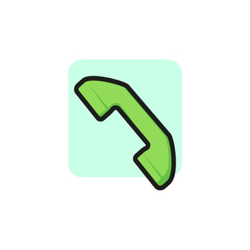 Line icon of telephone receiver. Call center, phone box, contact information. Communication concept. Can be used for web pictograms, design and application icons
