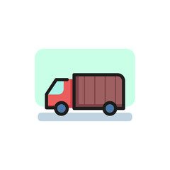 Line icon of truck. Lorry, cargo, delivery. Transport concept. Can be used for topics like transportation, service, logistic