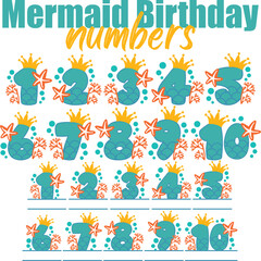 Mermaid Birthday Numbers