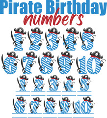 Pirate Birthday Numbers
