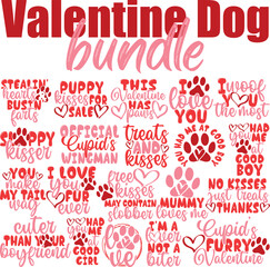 Fototapeta na wymiar Valentine's Day Dog Vector Bundle