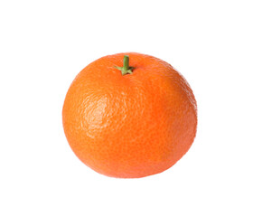 One fresh ripe tangerine isolated on white