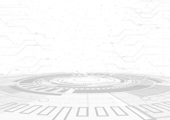 Abstract Technology Circuit board background. Grey white Abstract technology background. Digital technology with plexus background and space for your text	
