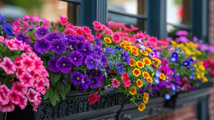 Colorful Flower-Filled Window Boxes