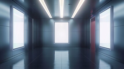 Blue Room With Round Mirror