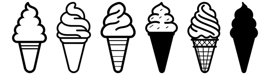Ice cream silhouette set vector design big pack of illustration and icon