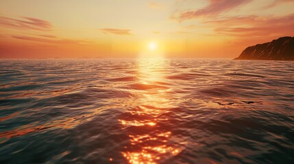 Sunset over the Sea 8K Realistic Lighting Unreal Engine