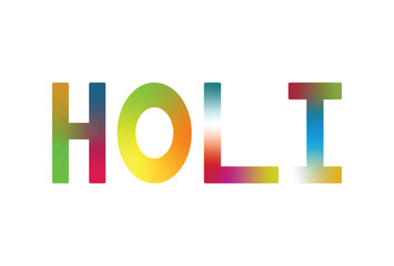 Holi holiday typography letters design 