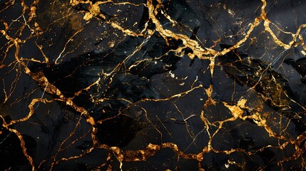 Golden Veins: Luxe Black Potoro Marble for Digital Vitrified Designs