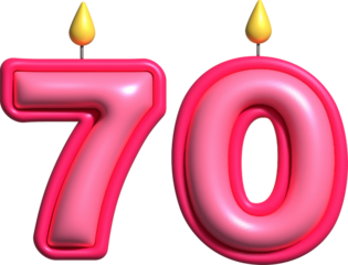 70 Pink Candle 3D