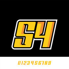 Effect number 54 racing design editable vector template with 3d effect, for racing, racing, sports, races, esports