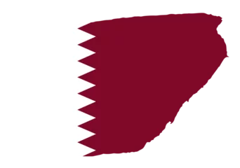 Fotobehang Qatar flag with palette knife paint brush strokes grunge texture design. Grunge brush stroke effect © MCGORIE