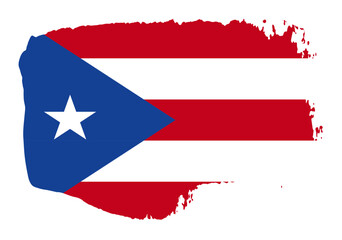 Puerto Rico flag with palette knife paint brush strokes grunge texture design. Grunge brush stroke effect