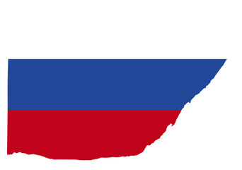 Russia flag with palette knife paint brush strokes grunge texture design. Grunge brush stroke effect