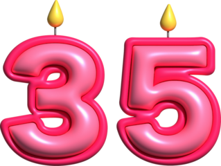 35 Pink Candle 3D