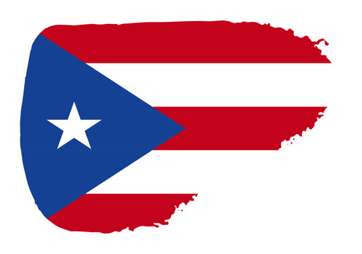 Puerto Rico flag with palette knife paint brush strokes grunge texture design. Grunge brush stroke effect