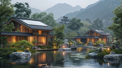 Fototapeta premium sunrise over the lake