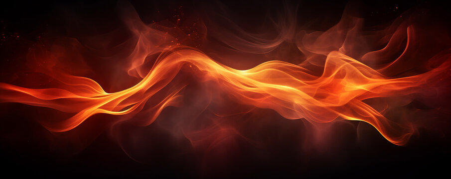 surreal fire shape in the darkness background, fire glowing scene