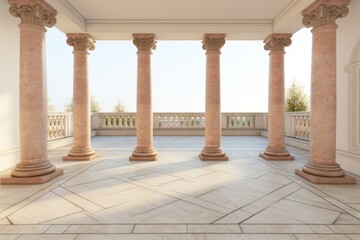 Fototapeta premium Roman columns in classic style against clean white background for elegant presentations